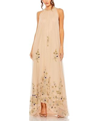 Mac Duggal☆ハイネック 花柄 トラペーズ ドレス Mac Duggal Women's High Neck Floral Embellished Trapeze Gown