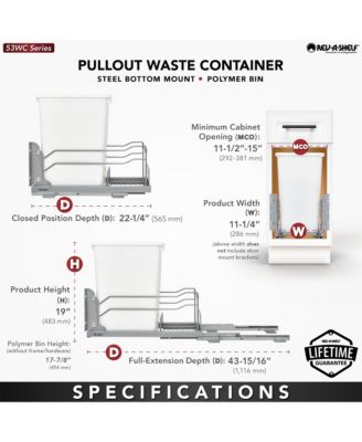 Pullout Kitchen Trash Can 35 qt. with Soft-close, 53WC-1535SCDM-111