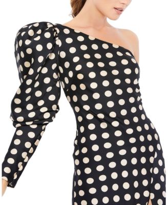 Mac Duggal Women's One Sleeve Polka Dot Sheath Gown - Macy's