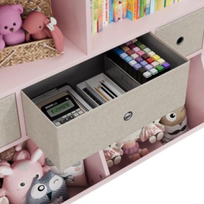 Kids Toy Storage Organizer, Kids Bookshelf with 2 Bookshelfs