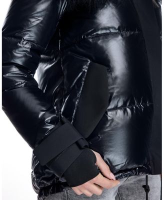 Women's Nylon Jacket with Fur Trimmed Hood