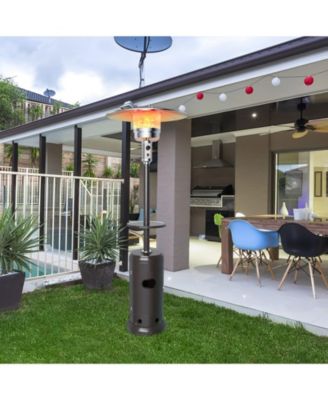 Outdoor Heater Propane Standing LP Gas Steel with Table and Wheels