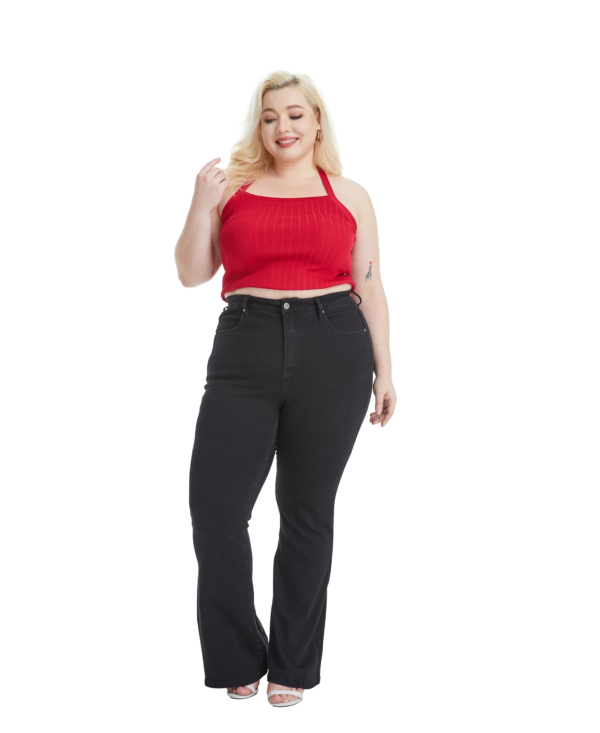 Bayeas Plus Size High Rise Flare Jeans