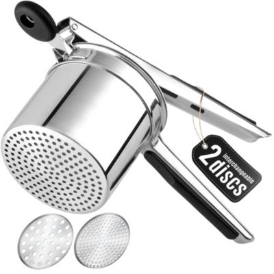 Stainless Steel Potato Masher – Heavy Duty Ricer Tool, Press & Mash Design