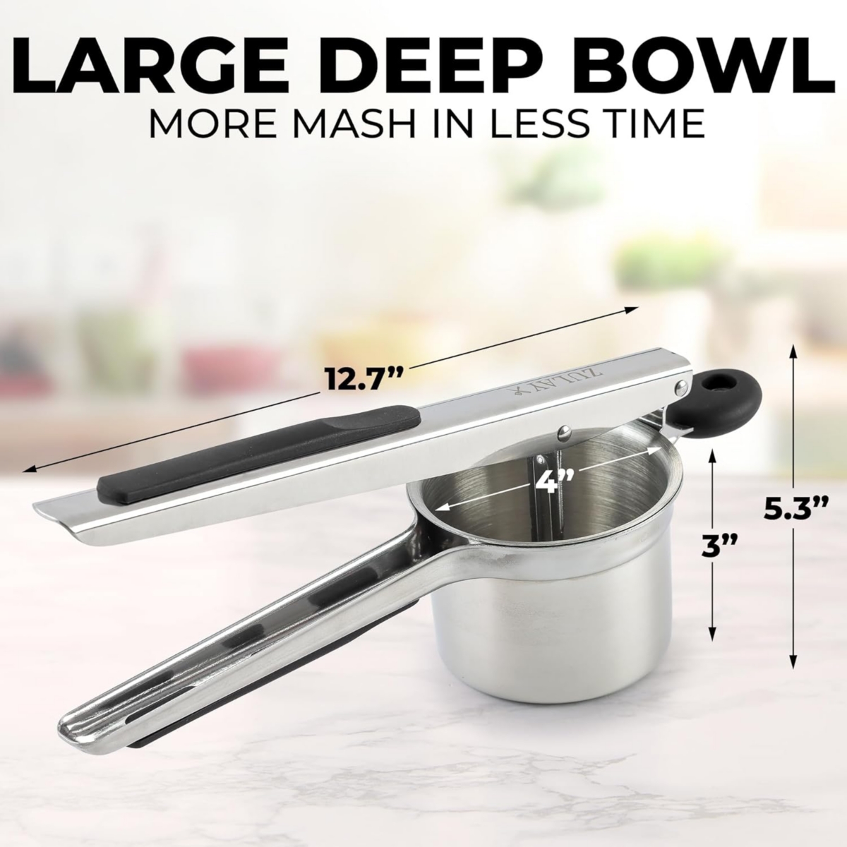 Zulay Kitchen Heavy Duty Stainless Steel Potato Ricer - 2 Discs
