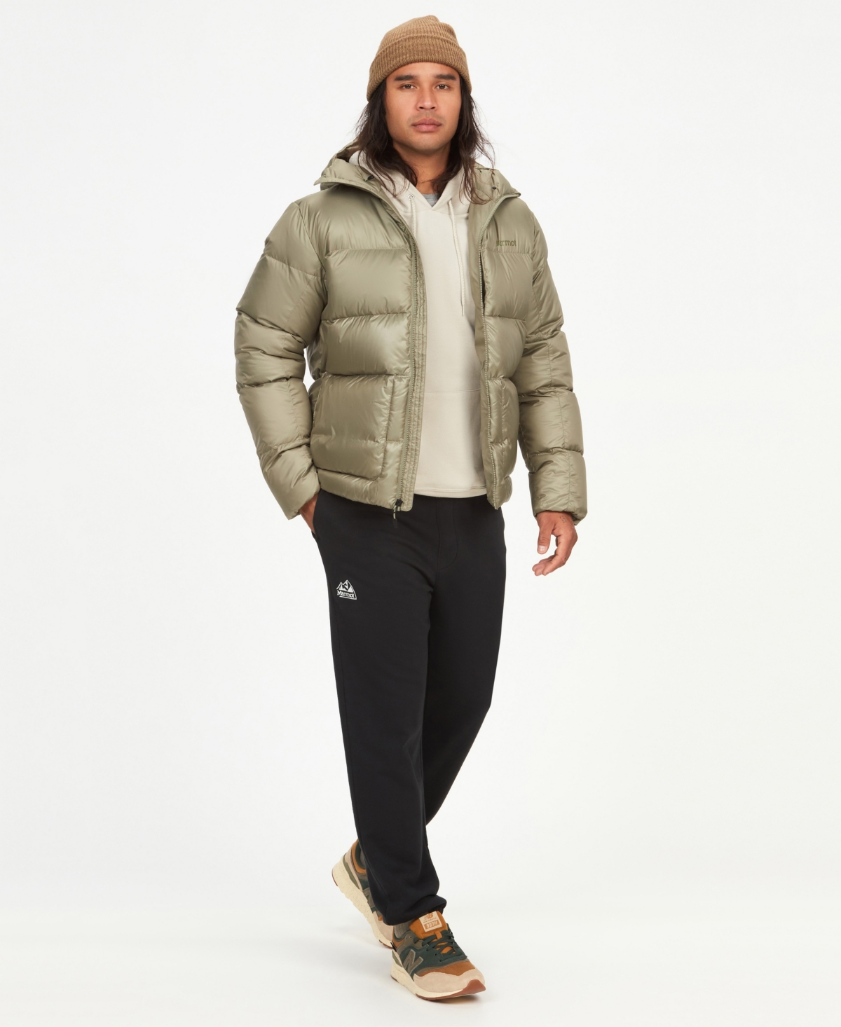 Men's Guides Down Puffer Hoodie - Dark Steel