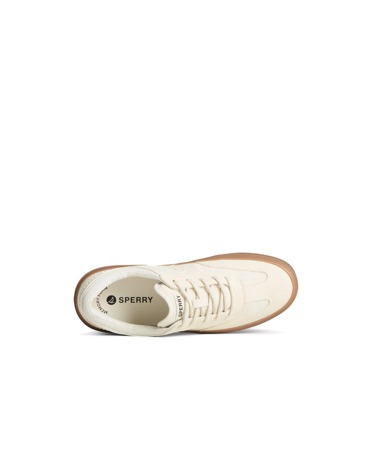 Sperry Men's Crossjack Court Textile Sneaker In Canvas Bone