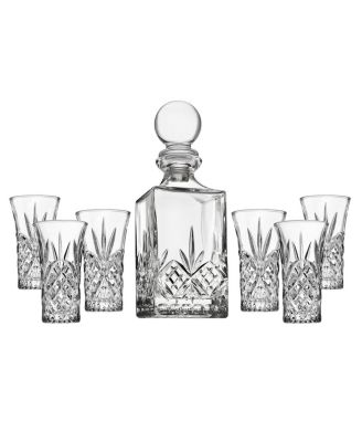 Dublin Crystal 7 Piece Spirits Decanter & Shot Glass Set