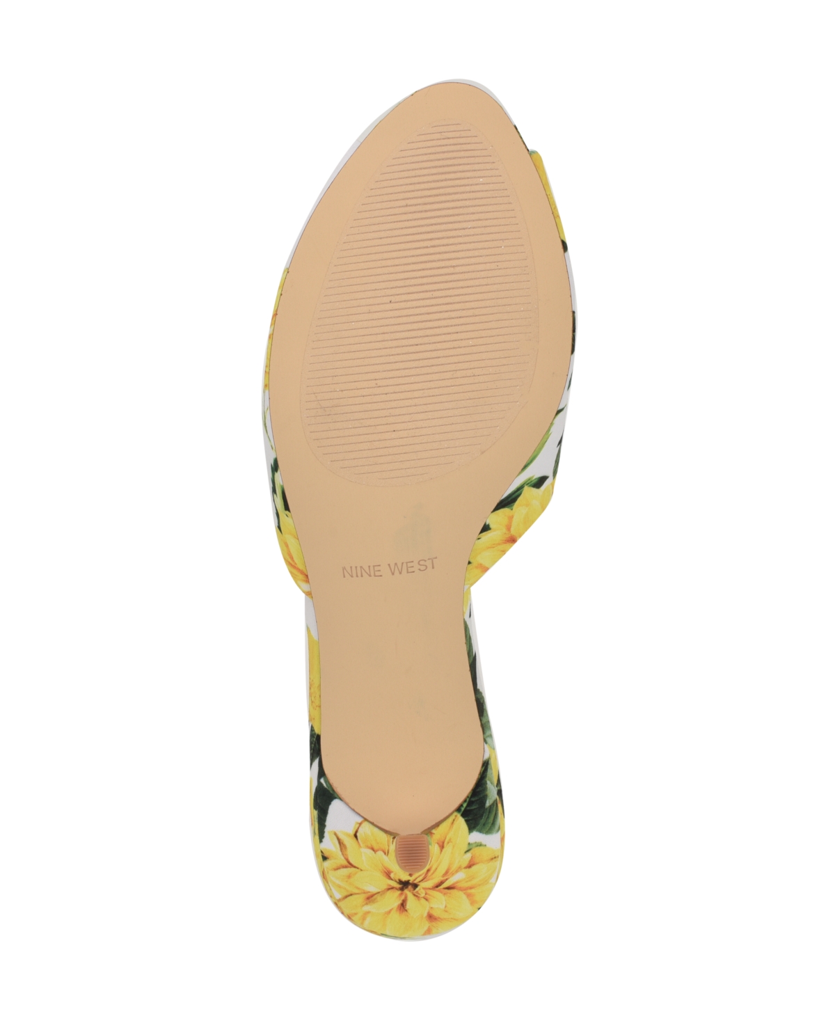 Shop Nine West Women's Luvlie Open Toe Kitten Heel Dress Sandals In Yellow Rose Floral Multi