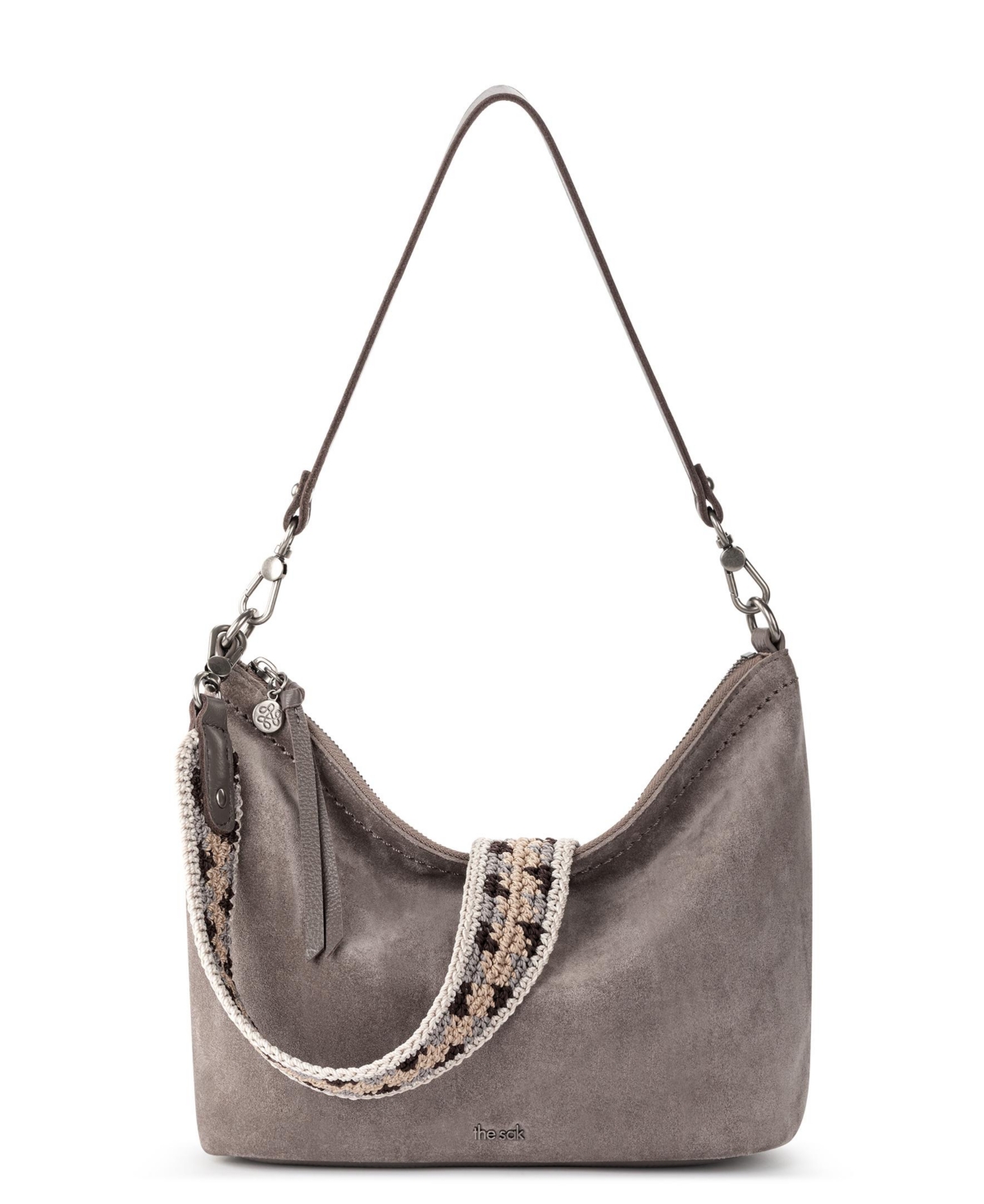 Jasmine Medium Leather Hobo Bag - Moss Suede