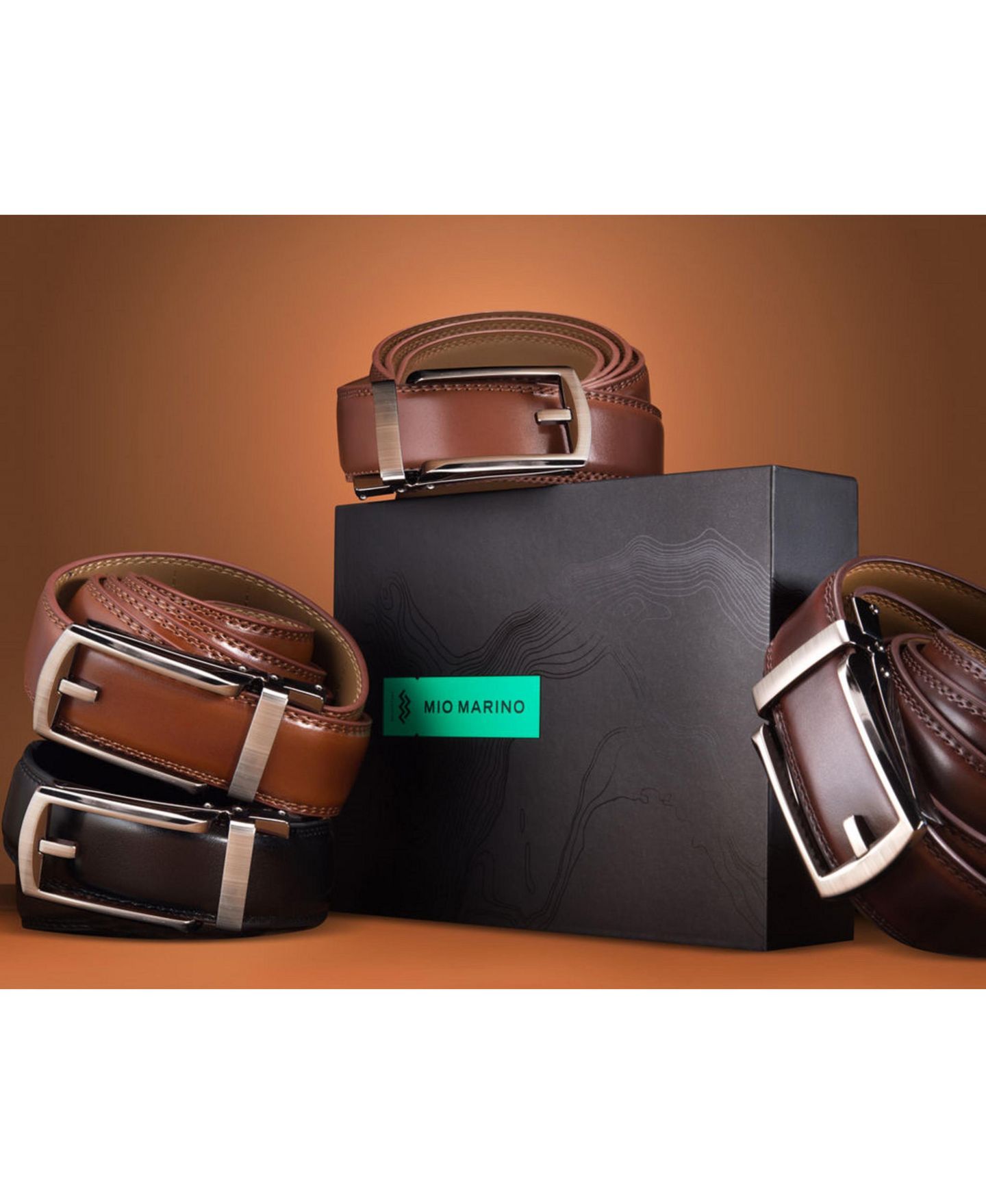 Мужской ремень Mio Marino Ballast Leather Linxx Ratchet Belt, цвет: Светлый умбра — фото 6