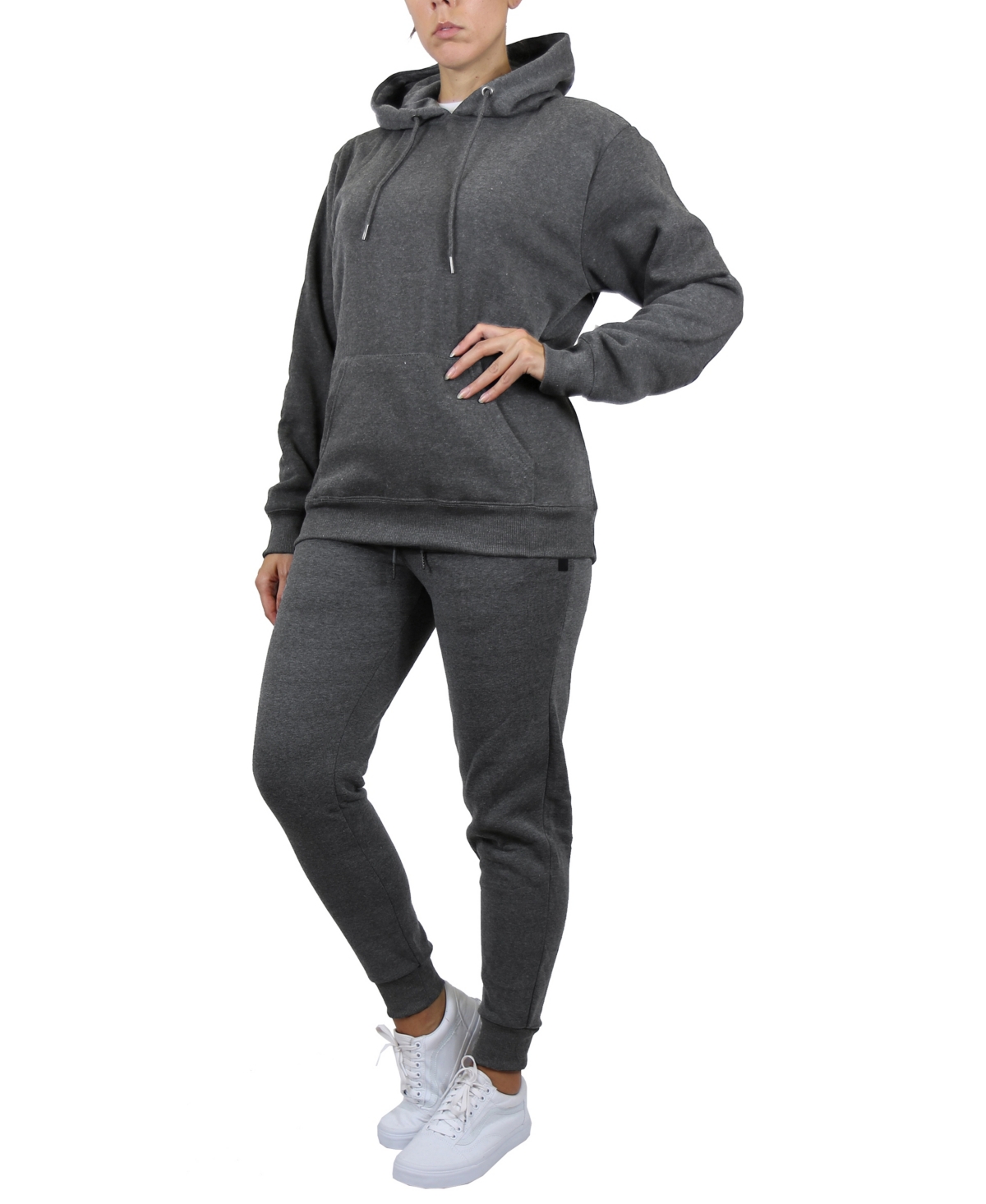 Galaxy By Harvic Women's Blaze Beat Loose Fit Fleece Lined Pullover Hoodie and Jogger 2-Piece Set