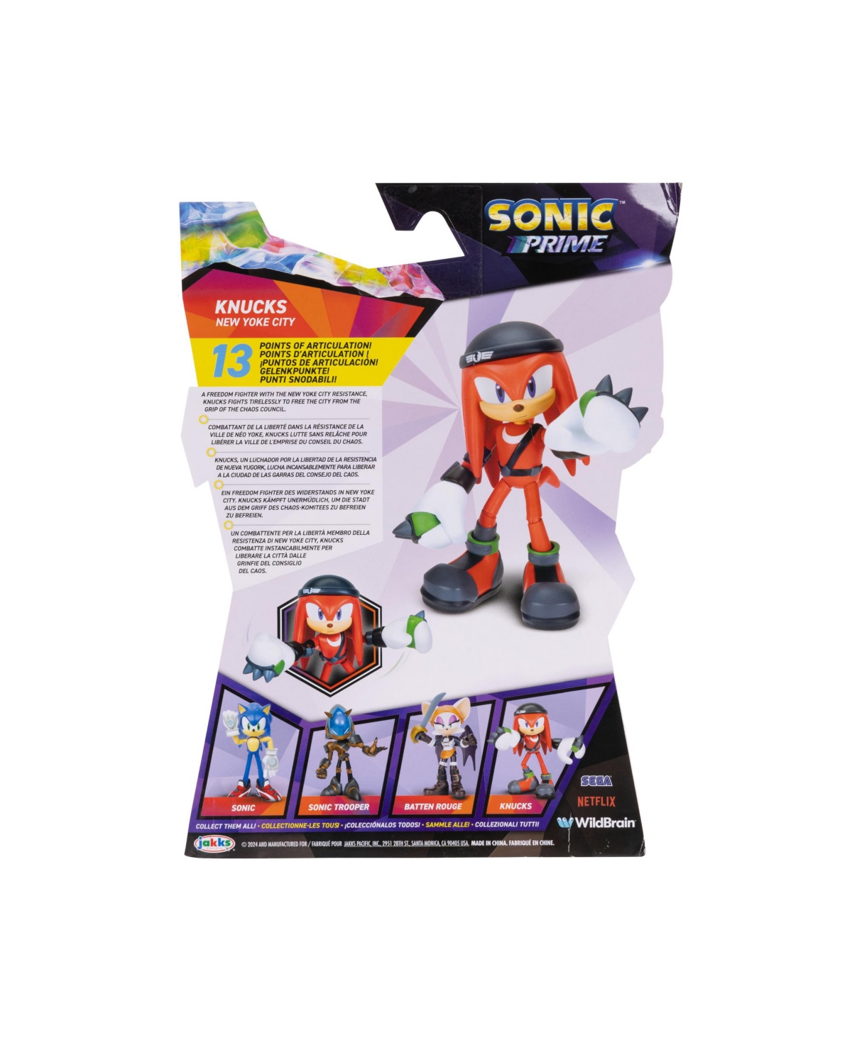 Sonic Prime 5" Knuckles Articulated Figure In Multi Color