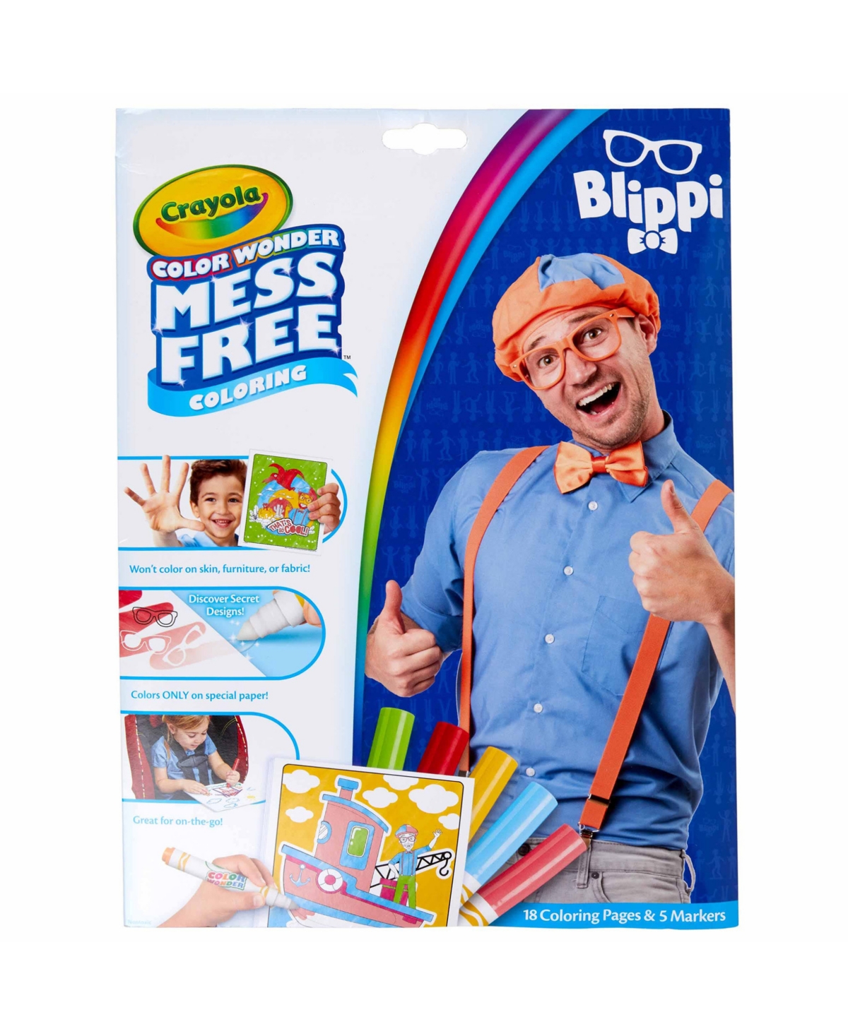 Crayola Color Wonder Blippi Coloring Pad and Markers, Pack of 2