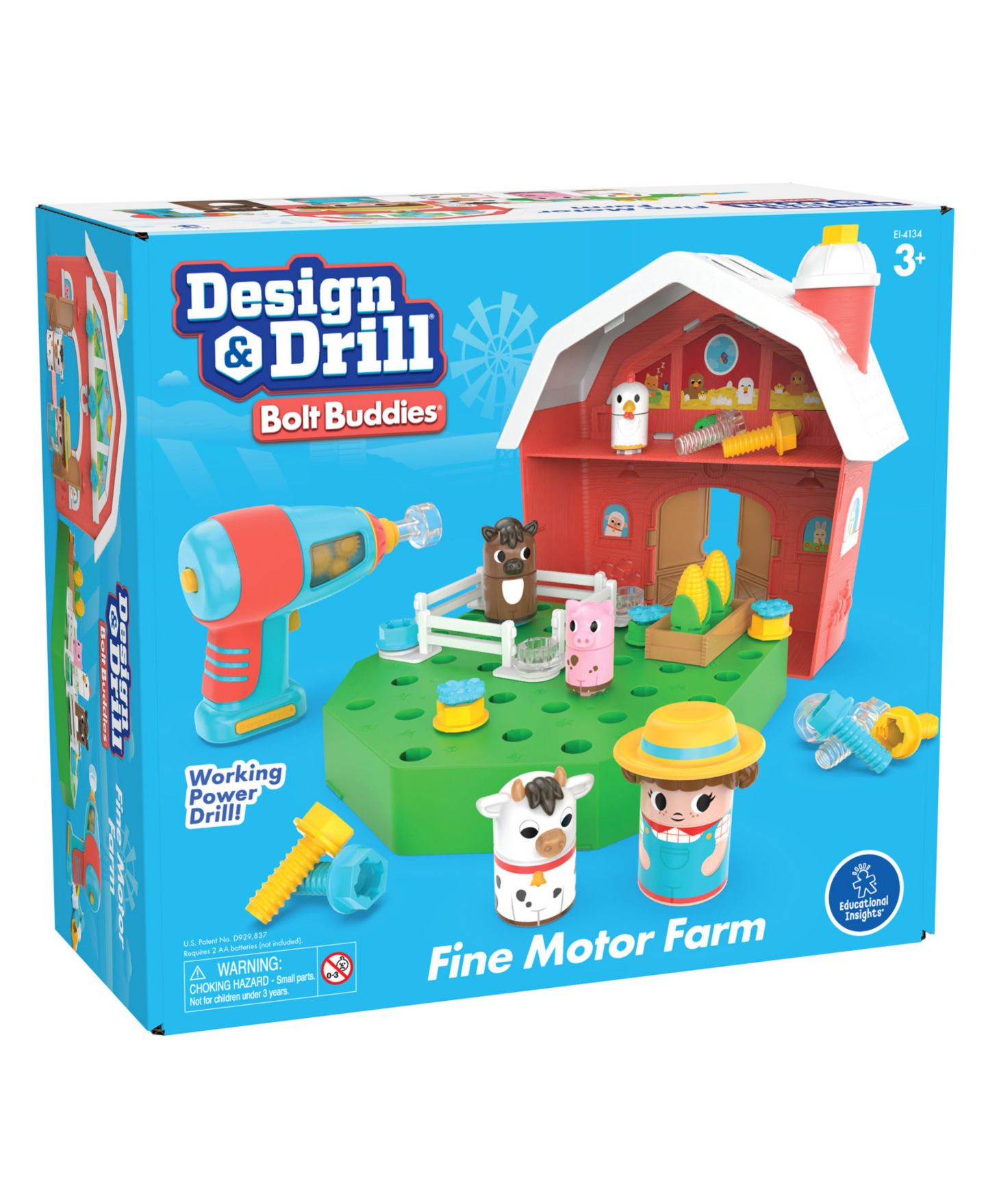 Детский конструктор Educational Insights Barn Bolt Buddies 24-Piece Building Set, Ages 3+ — фото 2