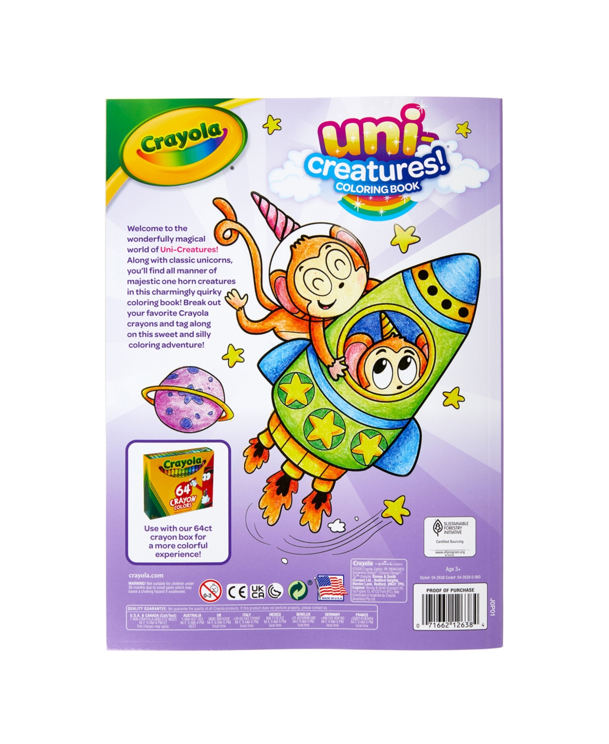 Crayola Uni-creatures Coloring Book, 8 Pack In Assorted