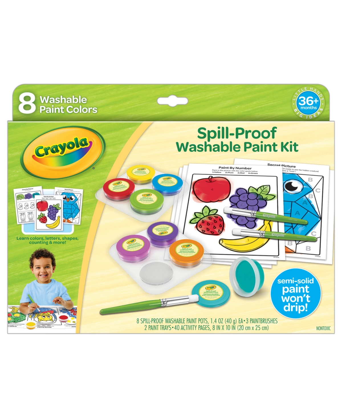 Spill-Proof Washable Paint Kit - Assorted