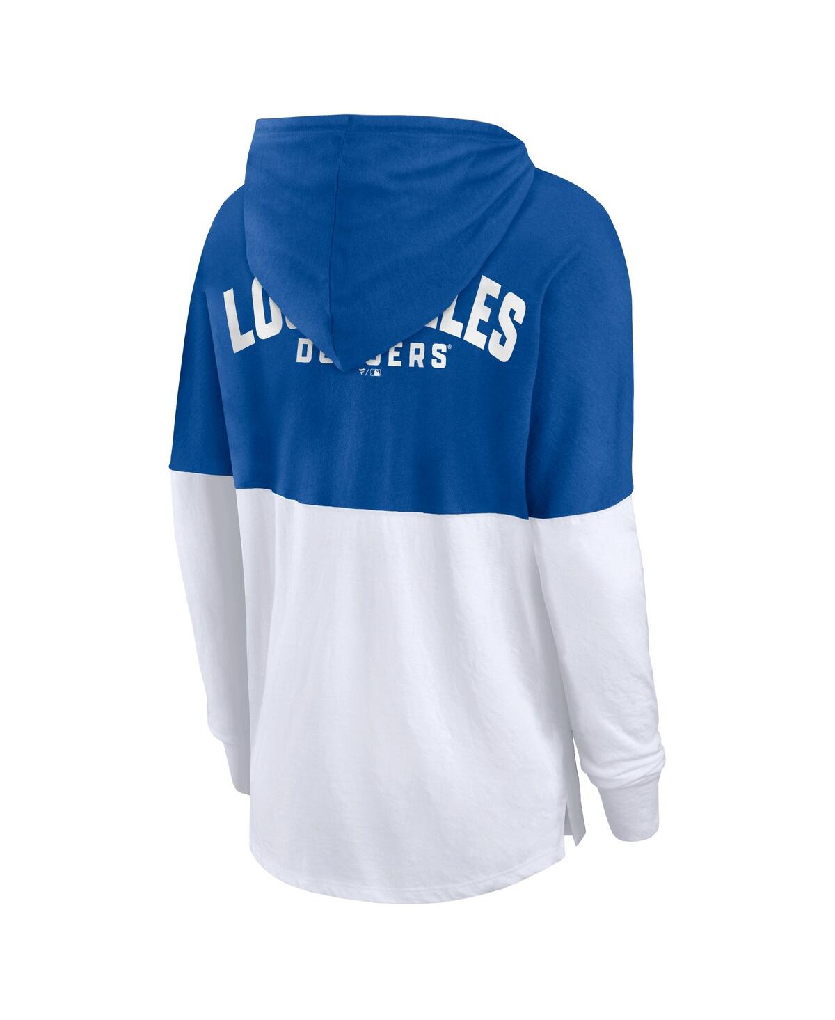 Fanatics Women's Royal/white Los Angeles Dodgers Backup Option Pullover Hoodie In Royal,white