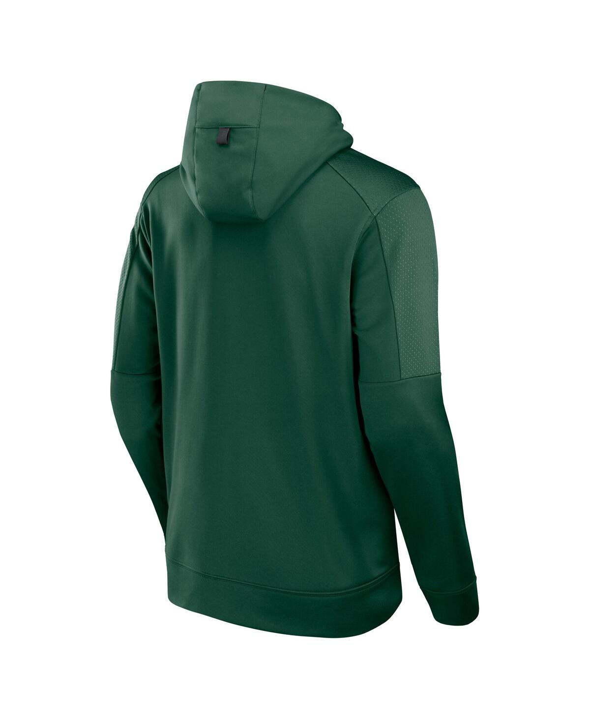 Fanatics Men's Hunter Green Milwaukee Bucks Baller Defender Performance Full-zip Hoodie In Hunter Green,black