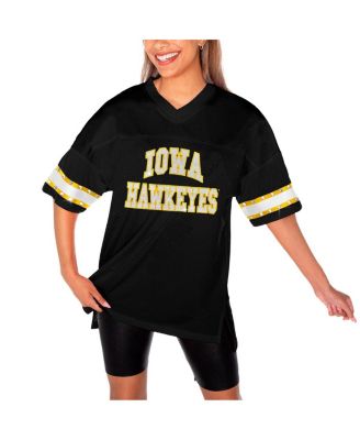 Women's Black Iowa Hawkeyes Until Kickoff Rhinestone Fashion T-Shirt