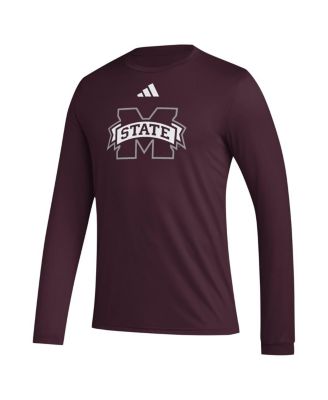 Men's Maroon Mississippi State Bulldogs Primary Locker Logo Pre-game Long Sleeve T-shirt