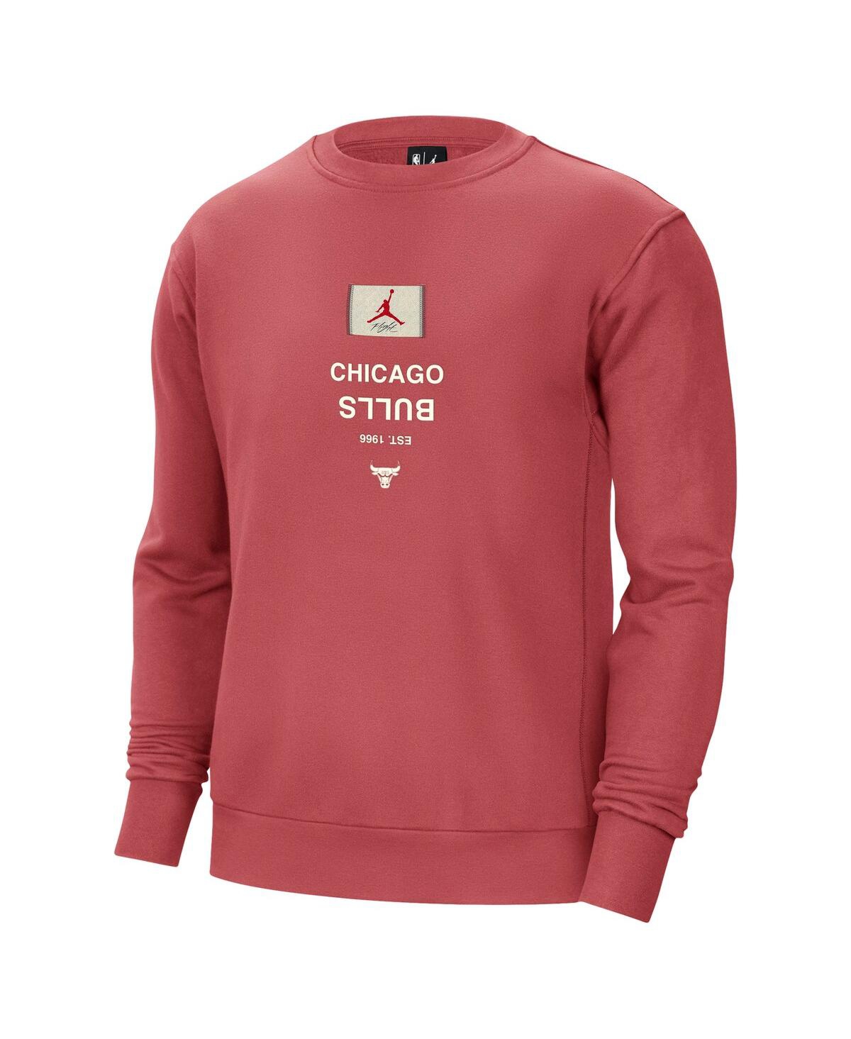 JORDAN MEN'S RED CHICAGO BULLS COURTSIDE STATEMENT EDITION HEAVYWEIGHT PULLOVER SWEATSHIRT 