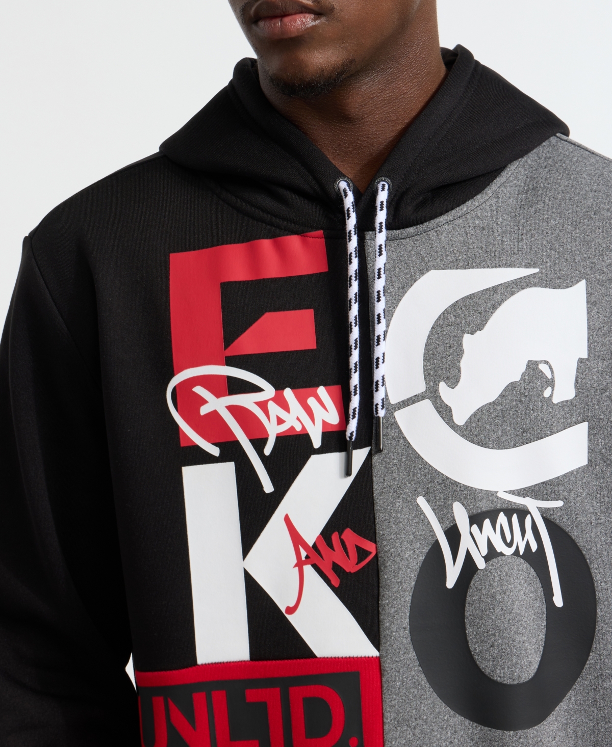 Ecko Unltd . Team Up Hoodie In Grey Marled