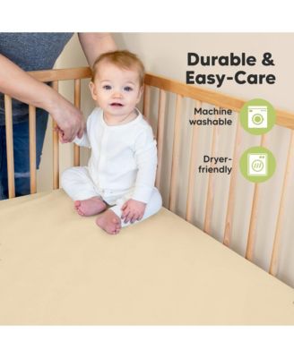 2pk Soothe Fitted Crib Sheets Neutral, Baby Crib Sheets, Fits Standard Nursery Baby Mattress