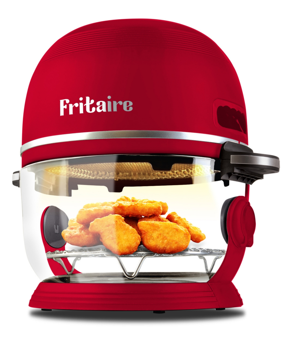 Fritaire Self Cleaning Glass Bowl Air Fryer Set, 4 Piece In Cherry