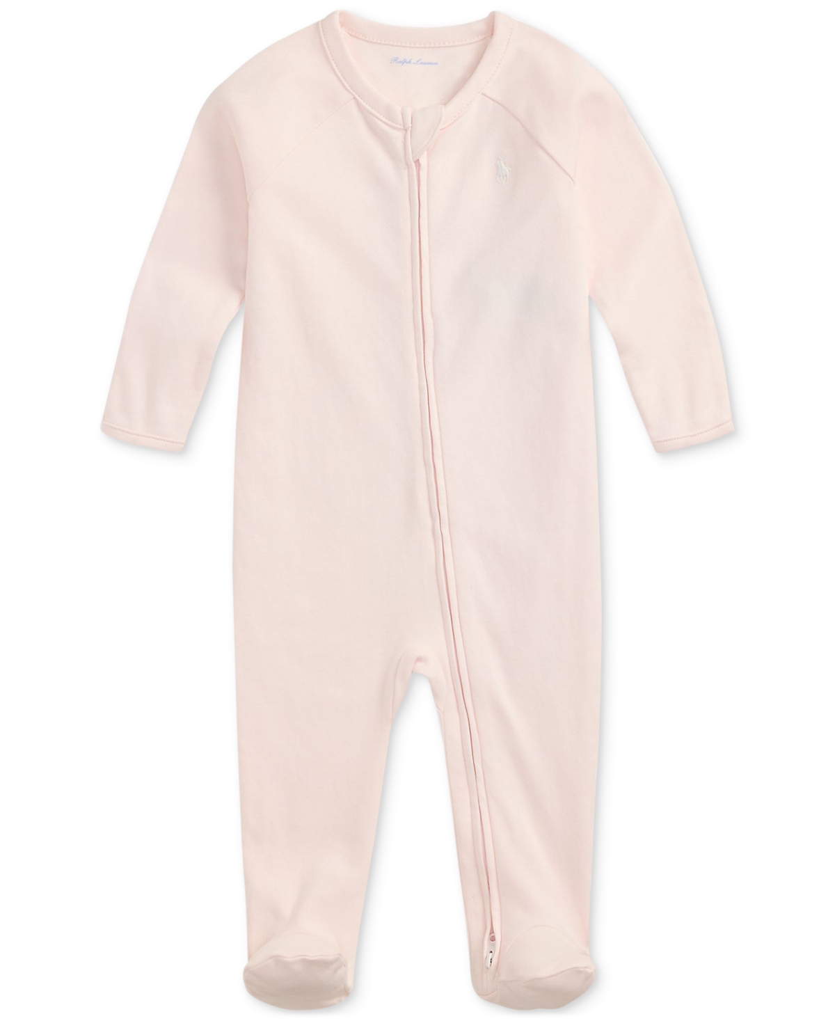 Polo Ralph Lauren Baby Cotton Embroidered Pony Coverall In Pink