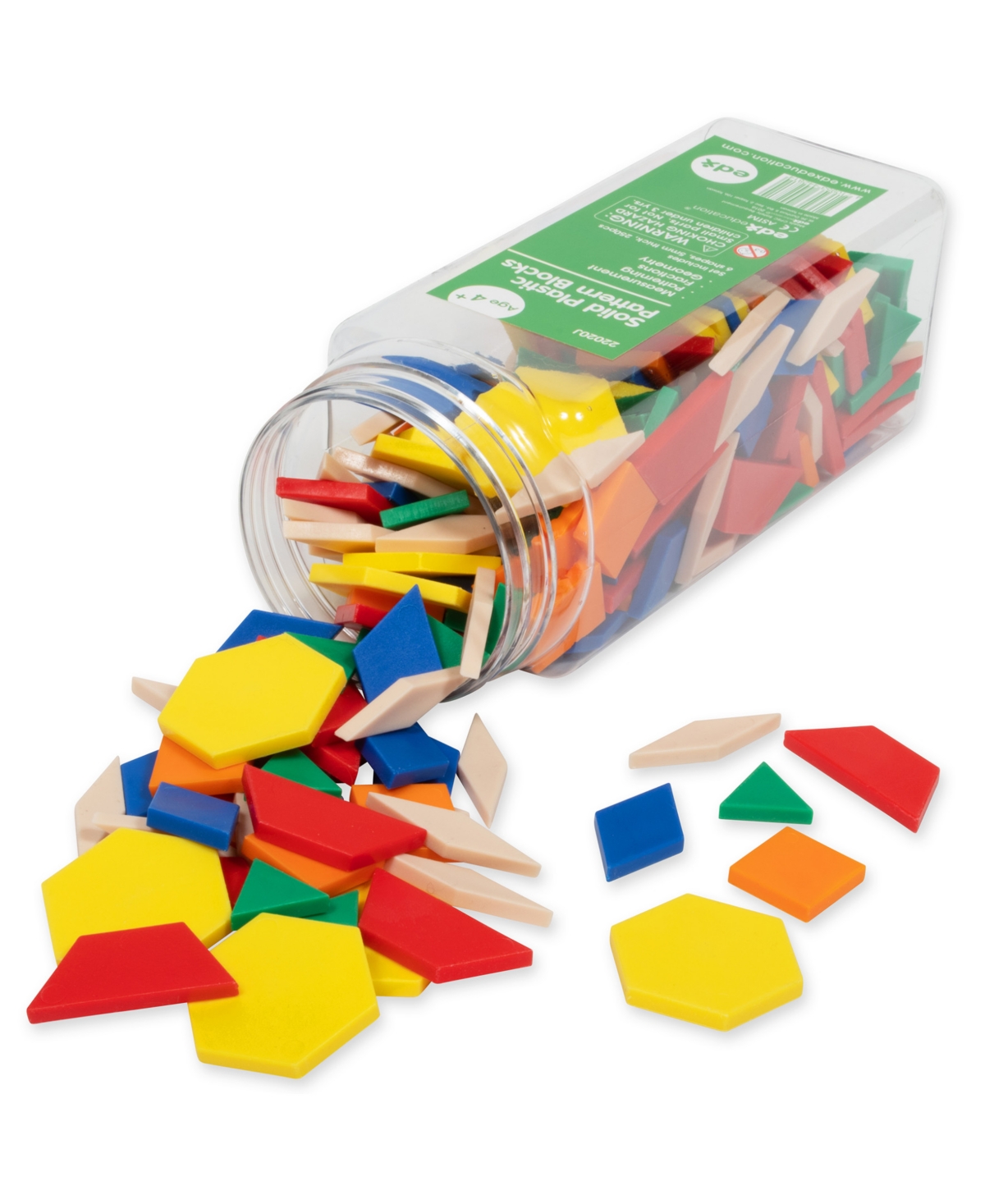 EDXEDUCATION PATTERN BLOCKS PLASTIC, SET OF 250 