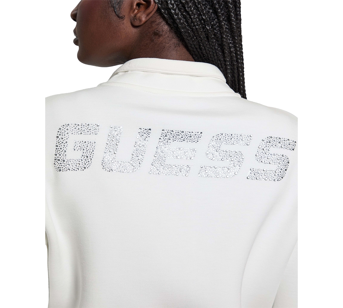 Guess Women's Cecilia Scuba High-Neck Zip-Up Sweatshirt