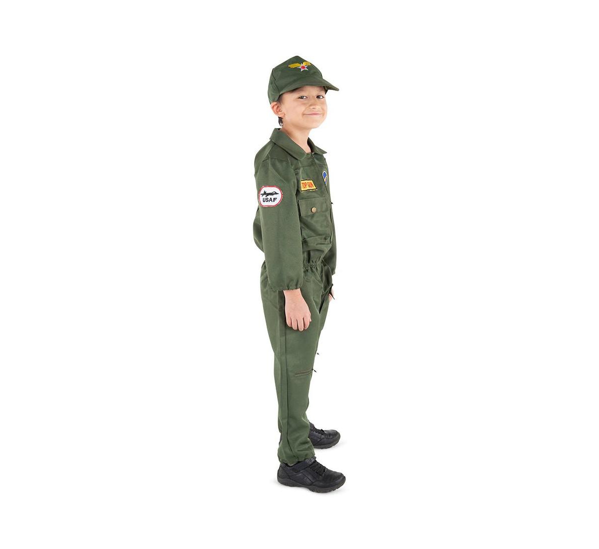 Dress Up America Air Force Pilot Jumpsuit & Cap Costume Set