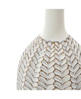 Modern Geometric Pattern Polyresin 19.5-Inch Tall Trumpet Vase