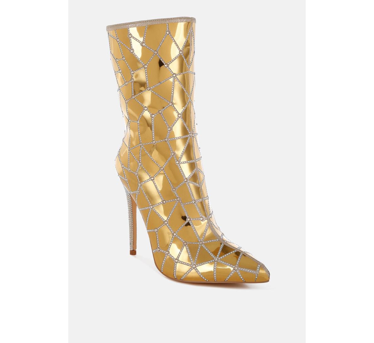 London Rag Echostage Rhinestones Embellished Metallic Boots