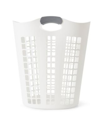 Easy Carry Flex 87 L Plastic Laundry Hamper, White (2 Pack)