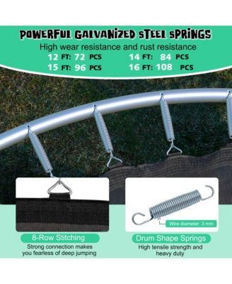 Recreational Trampoline w/ Inner Enclosure Net Basketball Hoop Ladder