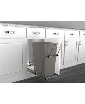 Pullout Trash Can 35 qt. for Kitchen Cabinets, Gray, RV-12KD-13C-S