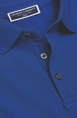 Men's Solid Short Sleeve Cotton Tyrwhitt Pique Polo