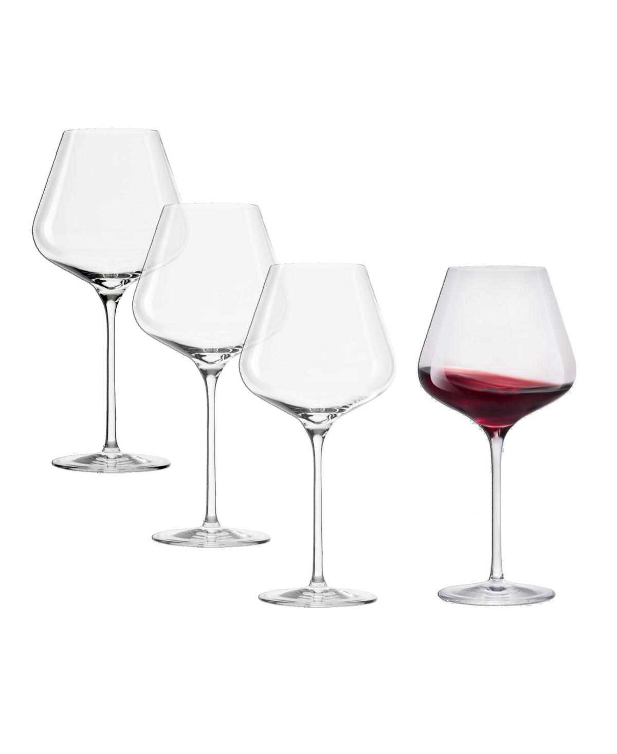 Stolzle Lausitz Quatrophil Burgundy Glasses, Set Of 4 In Crystal
