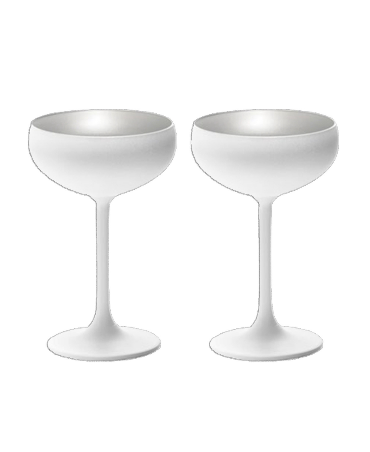 Stolzle Lausitz Olympia Saucer Glasses, Set Of 2 In White With Silver
