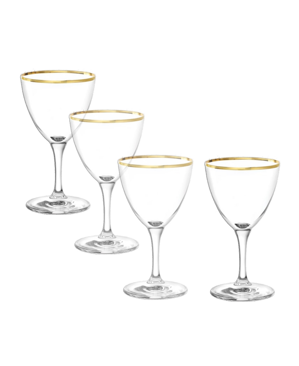 Stolzle Lausitz Nick And Nora Cocktail Glasses, Set Of 4 In Crystal With Gold Rim