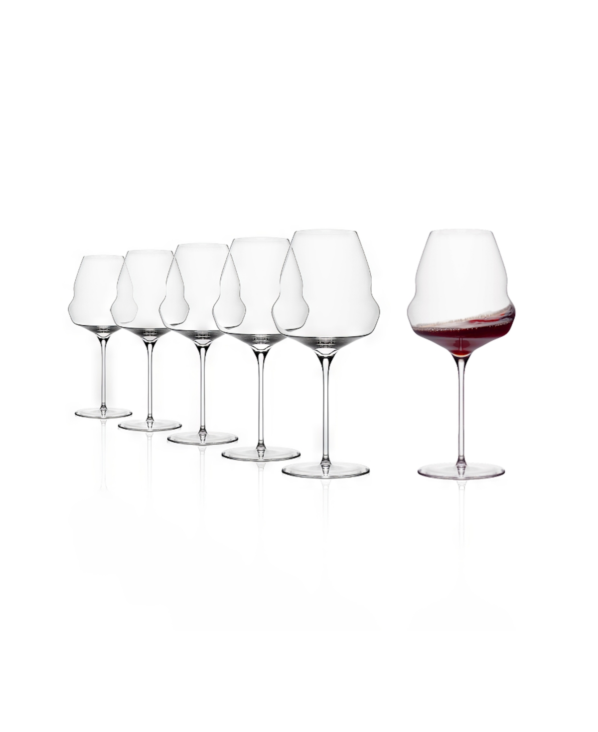 Stolzle Lausitz Cocoon Burgundy Glasses, Set Of 6 In Crystal