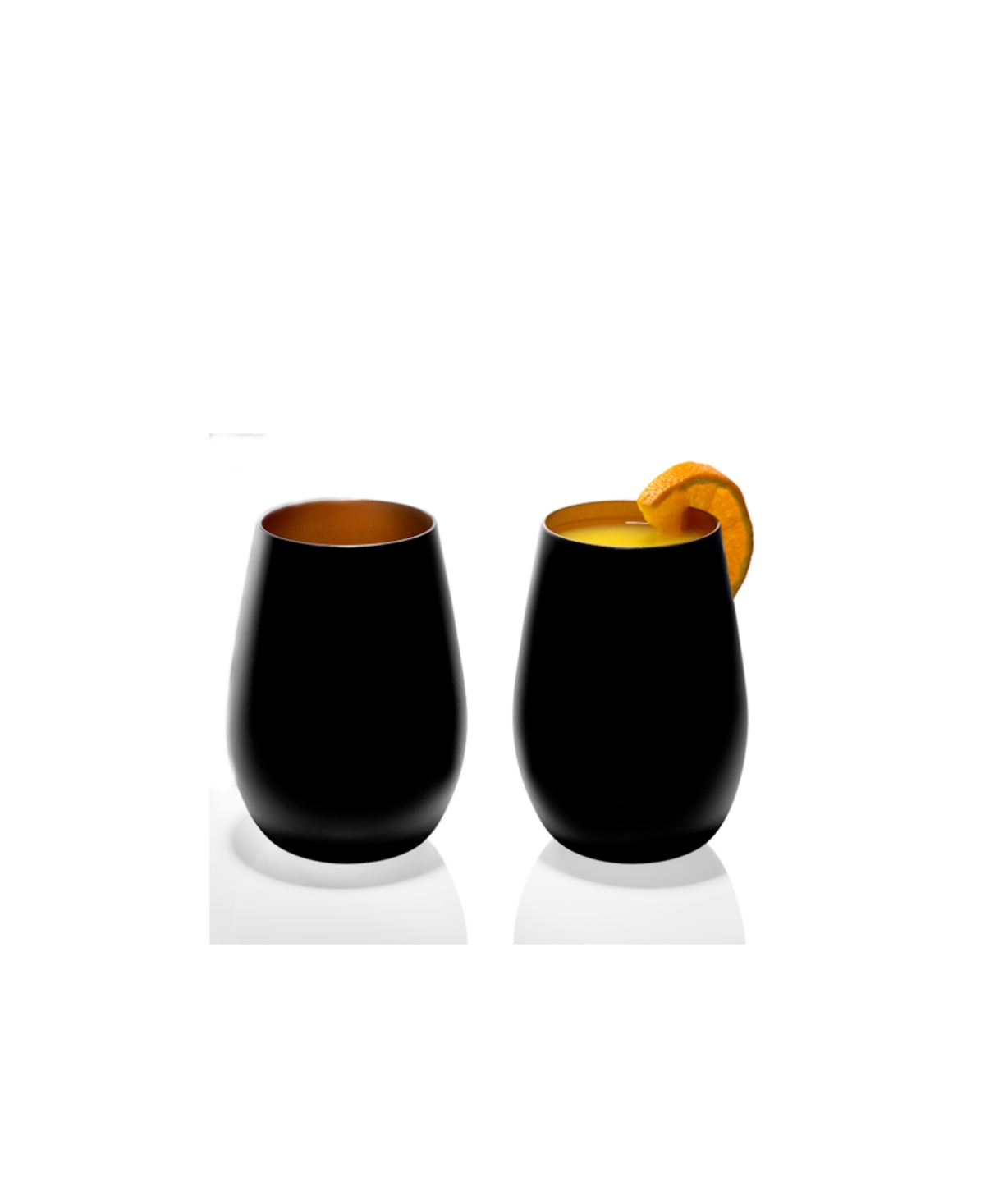 Stolzle Lausitz Olympia Tumblers, Set Of 2 In Black With Bronze