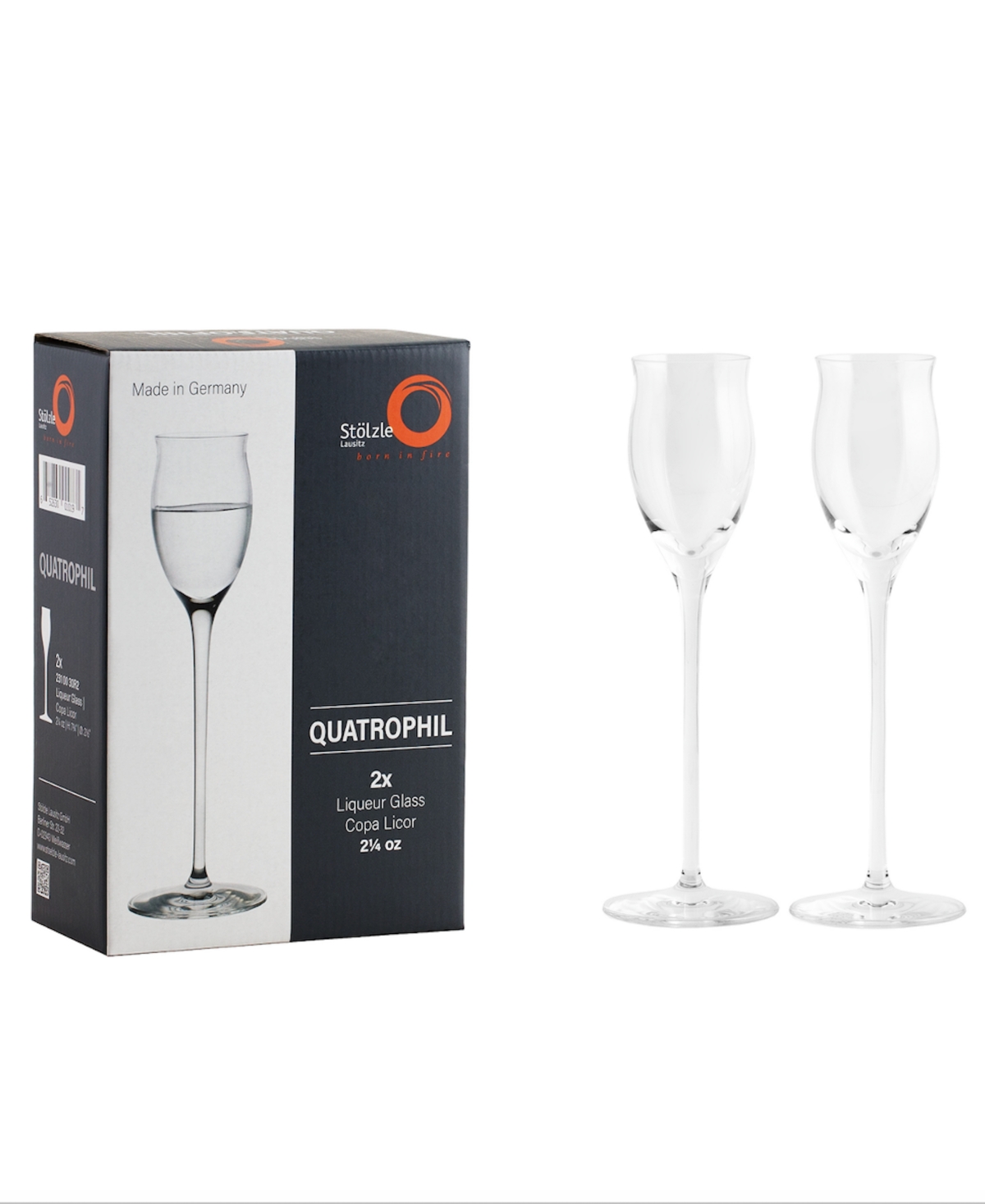 Stolzle Lausitz Quatrophil Grappa Liqueur Glasses, Set Of 2 In Crystal