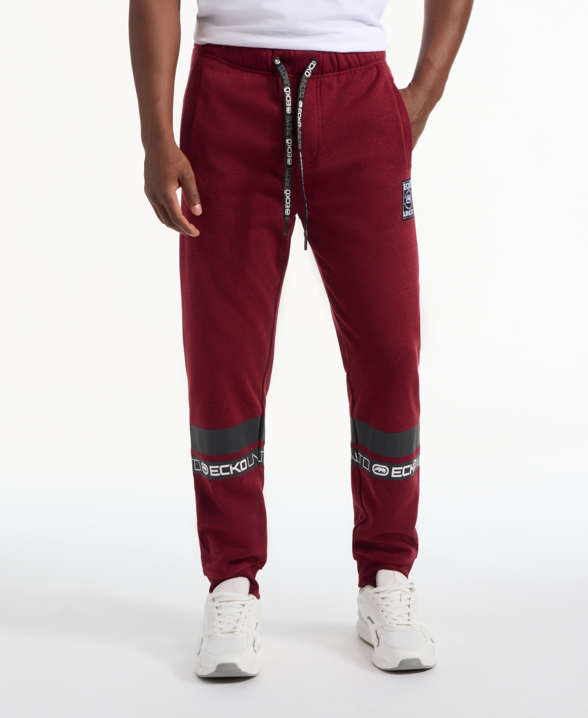 Ecko Unltd Men's Fine Streak Knit Jogger In Red Marled