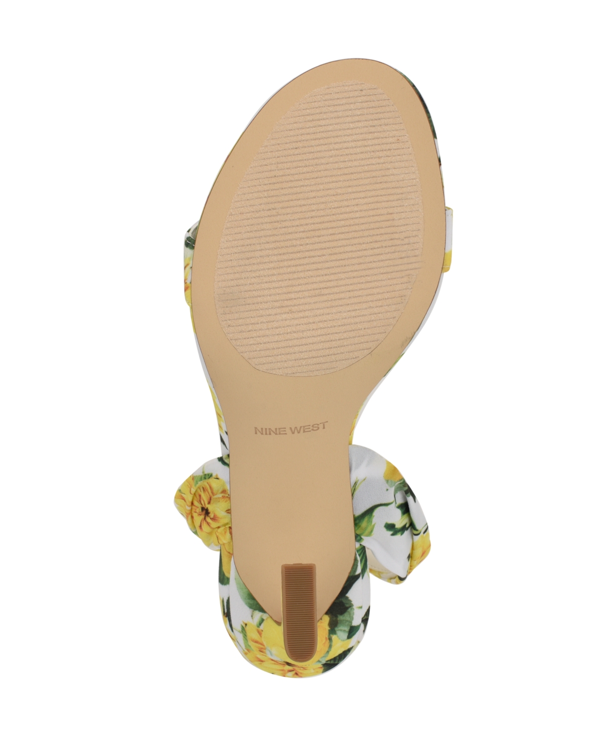 Nine West Kelsie Ankle Tie Sandal In Yellow Rose Floral