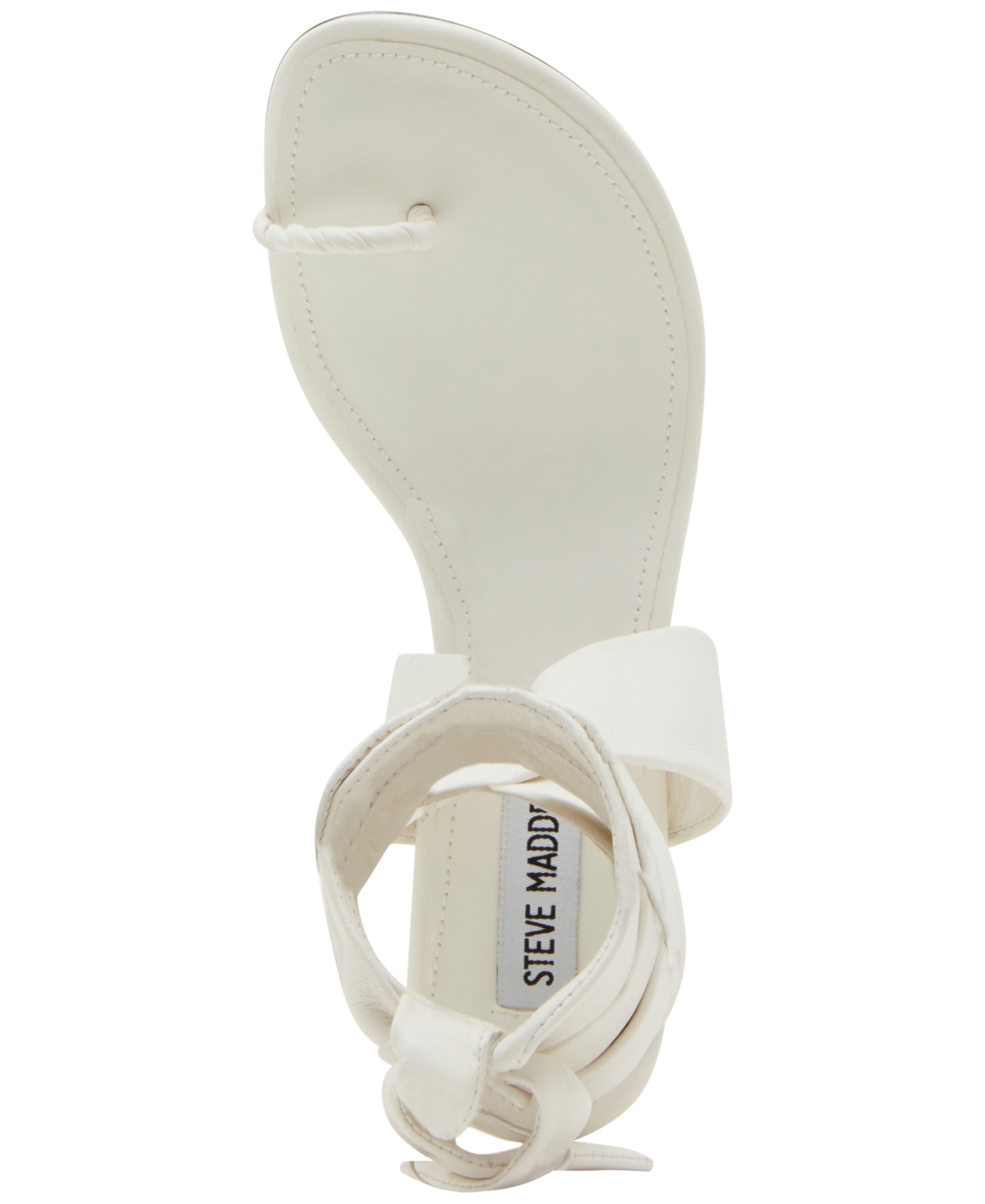 Steve Madden Utilize Womens Faux Leather Wrap Heels In White Leather