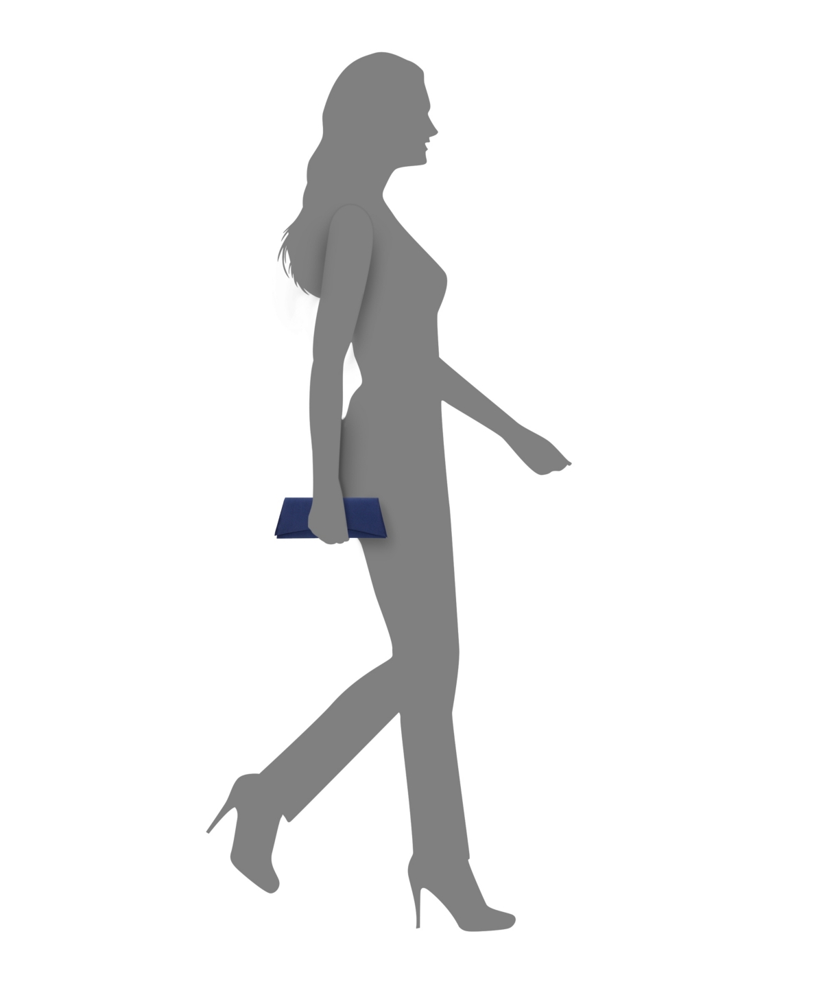 Nina Curved Flap Slim Magnetic Clutch In Navy