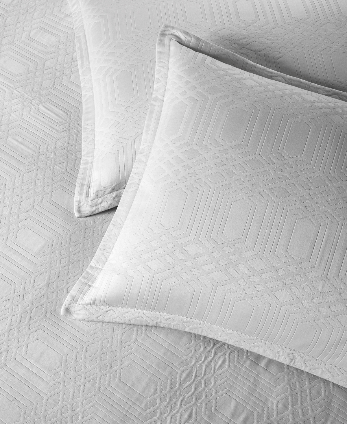 Positano Matelasse 2-Pc. Sham Set, European, Exclusively at Macy's - White